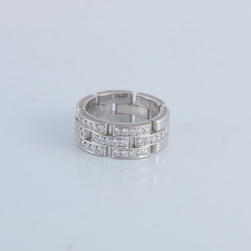 Bague 51 CARTIER - bague Maillon Panthère or gris, diamants 58 Facettes