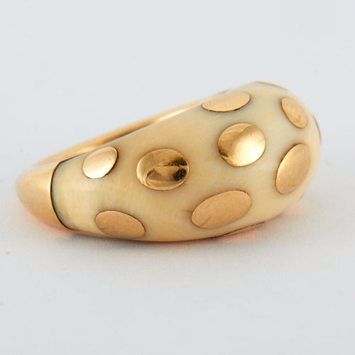 Bague 48 BULGARI - Bague Or et Ivoire 58 Facettes