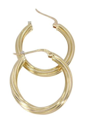 Boucles d'oreilles CRÉOLES TORSADÉES 58 Facettes 073221