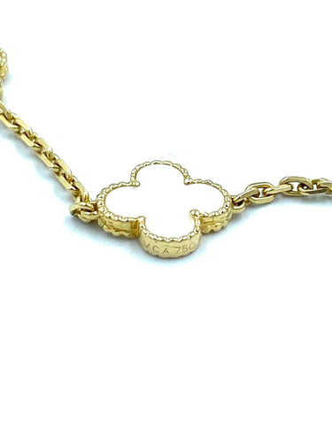 Collier Van Cleef & Arpels. Collier Alhambra Vintage or jaune nacre 58 Facettes