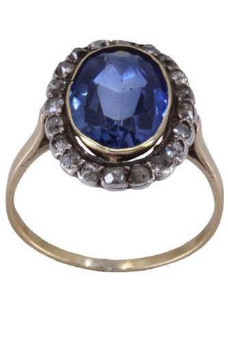 Bague BAGUE POMPADOUR SAPHIR ET DIAMANTS 58 Facettes 067561