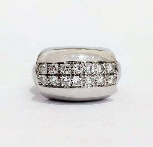 Bague 49 Bague jonc or blanc diamants 58 Facettes 1-656/1