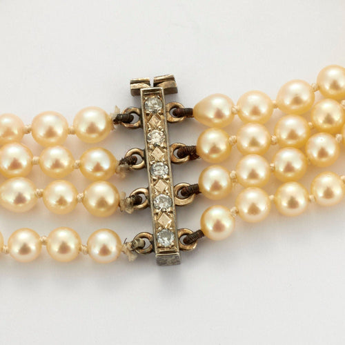 Bracelet Bracelet manchette perles fermoir diamants 58 Facettes