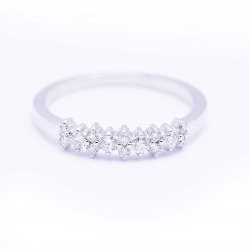 Bague 54 Bague Or Blanc Diamants. 58 Facettes D359174SI