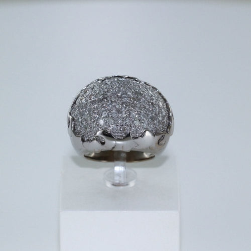 Bague 55 Bague boule Or blanc Diamant 58 Facettes