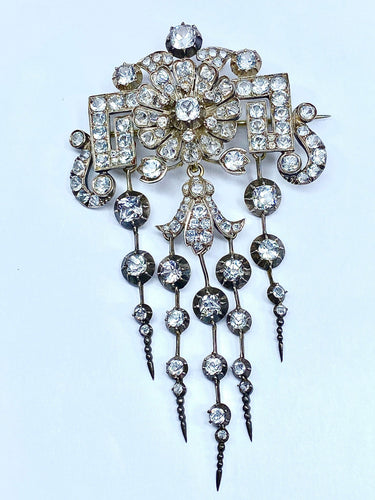 Broche Broche à pampilles détachables argent et pierres blanches 58 Facettes AB280