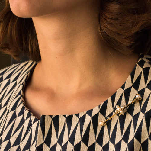 Broche Broche Épingle ancienne perles fines 58 Facettes 19-348