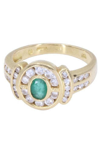 Bague BAGUE MODERNE ÉMERAUDE ET DIAMANTS 58 Facettes 081861