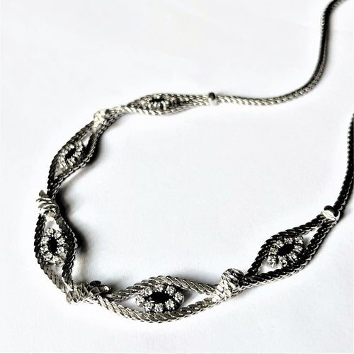 Collier Collier Saphirs Diamants Or blanc 58 Facettes 20400000676