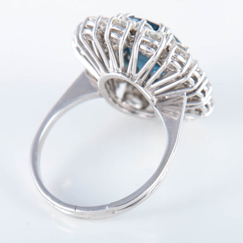 Bague 51 Bague double entourage Saphir Diamants 58 Facettes