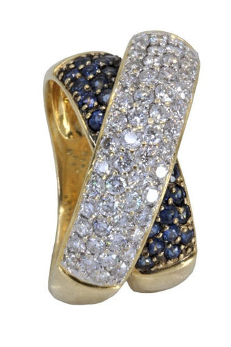 Bague BAGUE ENTRELACÉE SAPHIRS ET DIAMANTS 58 Facettes 057011