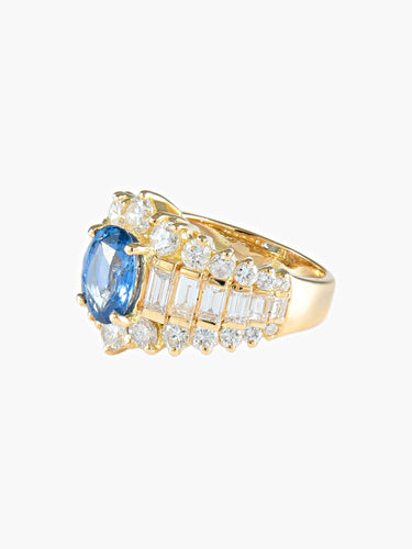 Bague 52 Bague Jarretière Saphir Diamants 58 Facettes