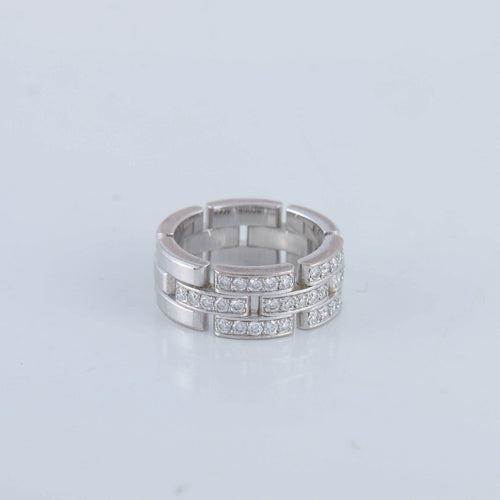 Bague 51 CARTIER - bague Maillon Panthère or gris, diamants 58 Facettes