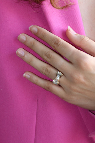 Bague 50 Bague Noeud Perle & diamants 58 Facettes 532