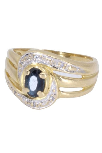 Bague 50 BAGUE MODERNE SAPHIR ET DIAMANTS 58 Facettes 077861