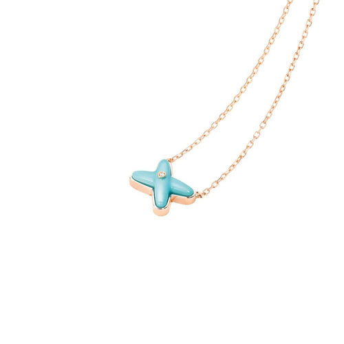 Collier CHAUMET - Collier "Liens" Or rose Turquoise Diamants 58 Facettes 082932