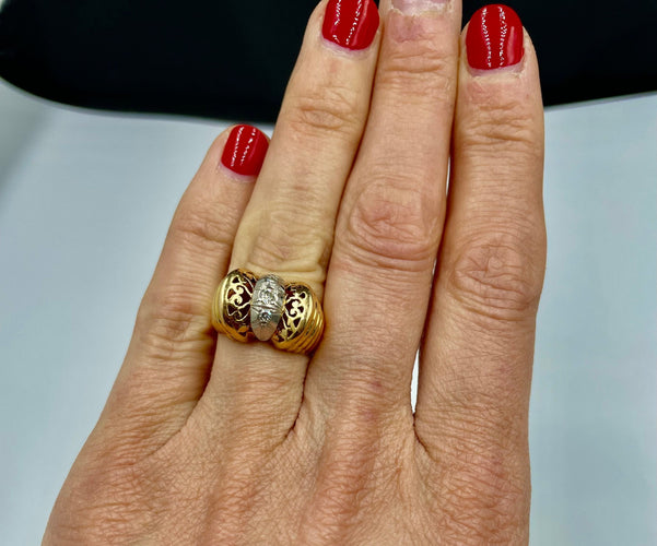 Bague 54 Bague or jaune 3 diamants 58 Facettes