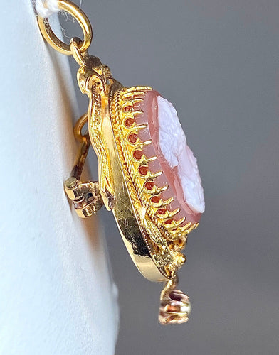 Broche Broche pendentif Camée Perles Epoque Napoléon III 58 Facettes AB188