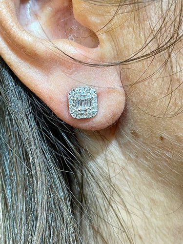 Boucles d'oreilles Boucles d’oreilles or blanc diamants 58 Facettes