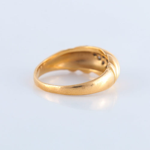 Bague 54 Bague à godrons pavage Diamants 58 Facettes JE139