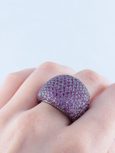 Bague Bague Guy Ellia, Rubis et or noir 58 Facettes