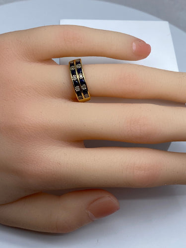 Bague 50 Bague en Or jaune, saphirs & diamants 58 Facettes