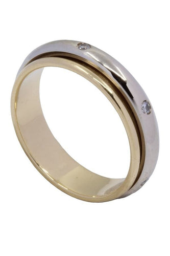 Bague 57 ALLIANCE MODERNE 2 ORS DIAMANTS 58 Facettes 060901