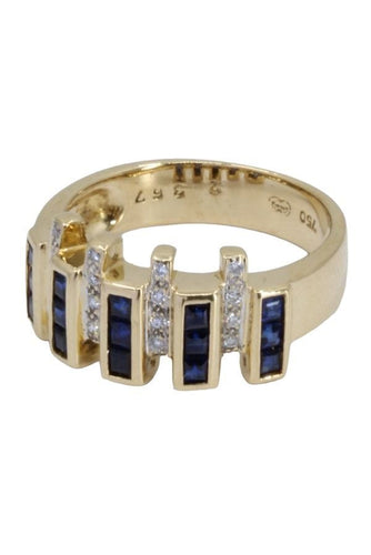 Bague 54 BAGUE MODERNE SAPHIRS ET DIAMANTS 58 Facettes 056741