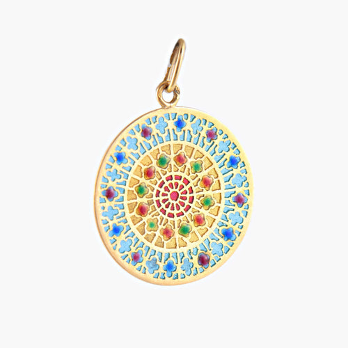 Pendentif Médaille Vitrail Cathédrale 58 Facettes