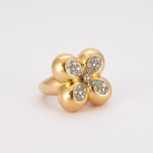 Bague 52 Bague Style Trèfle Diamants 58 Facettes