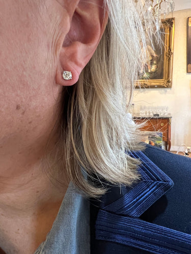 Boucles d'oreilles Boucles d'oreilles diamants Coussin 1 Ct Or Gris 18 cts 58 Facettes BO231