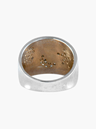 Bague 54 BAGUE OR BLANC DIAMANTS LUNE, ETOILE, COEUR 58 Facettes