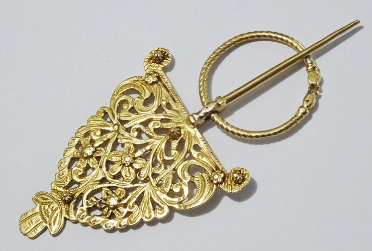 Broche Rare Fibule d'Afrique du Nord Or 22 carats 58 Facettes