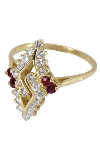 Bague 58 BAGUE MODERNE RUBIS ET DIAMANTS 58 Facettes 057831
