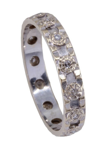 Bague 53 ALLIANCE MODERNE 14 DIAMANTS 58 Facettes 077811