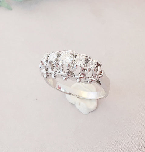 Bague Bague Jarretière Diamants Or Blanc et Platine 58 Facettes AA 1479