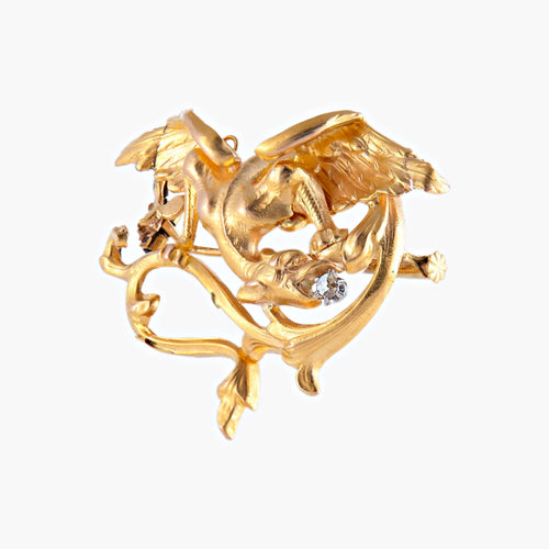 Broche Broche-Pendentif Chimère Art Nouveau 58 Facettes 448