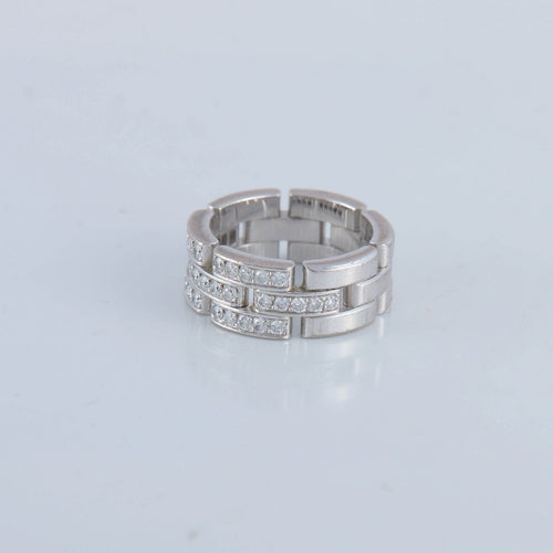 Bague 51 CARTIER - bague Maillon Panthère or gris, diamants 58 Facettes