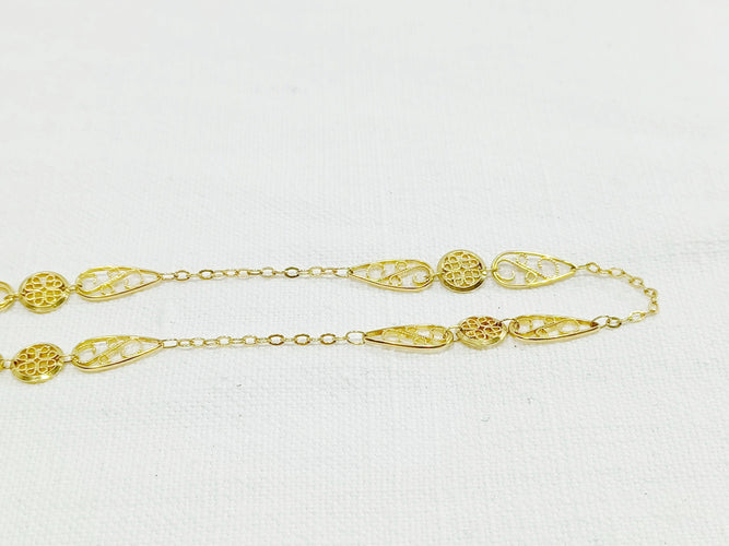 Collier Sautoir Art Nouveau Or Filigrané 58 Facettes 3074/1