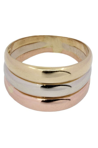 Bague 52 BAGUE TRIPLE JONC 3 ORS 58 Facettes 051431