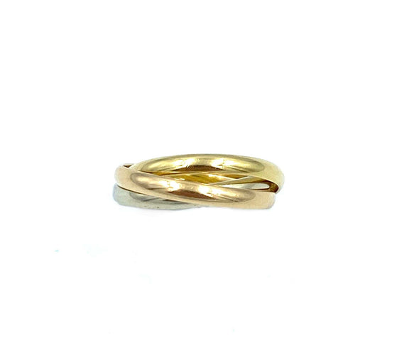 Bague Cartier. Alliance Trinity vintage or 18K 58 Facettes