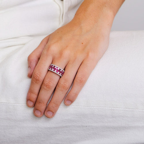 Bague 54 Bague Damier Rubis 58 Facettes 2.105