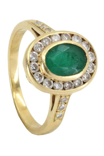 Bague 54 MARQUISE MODERNE ÉMERAUDE ET DIAMANTS 58 Facettes 054761