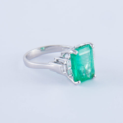 Bague 53 Bague Emeraude Diamants 58 Facettes ALGU01