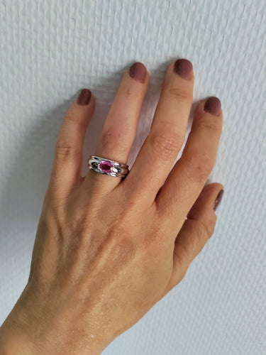 Bague saphir rose Bague Boucheron Axelle Saphir Rose 58 Facettes 390