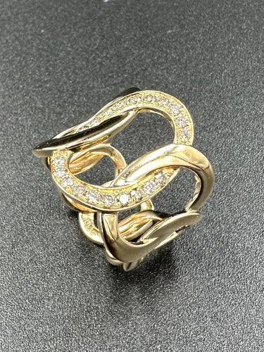 Bague 51 POMELLATO. Collection Brera, bague or rose 18K et diamants cognac 58 Facettes