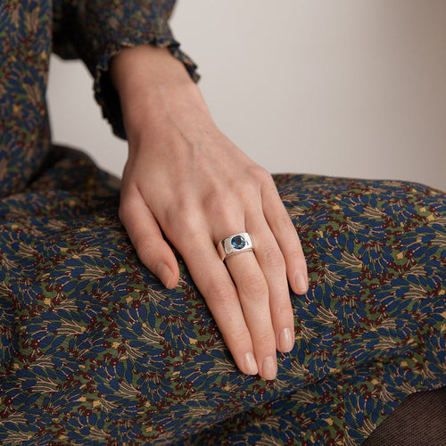 Bague 53 DINH VAN - Bague Argent Topaze bleue 58 Facettes 8463