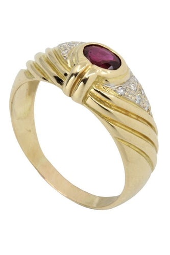 Bague 53 BAGUE MODERNE RUBIS ET DIAMANTS 58 Facettes 045971
