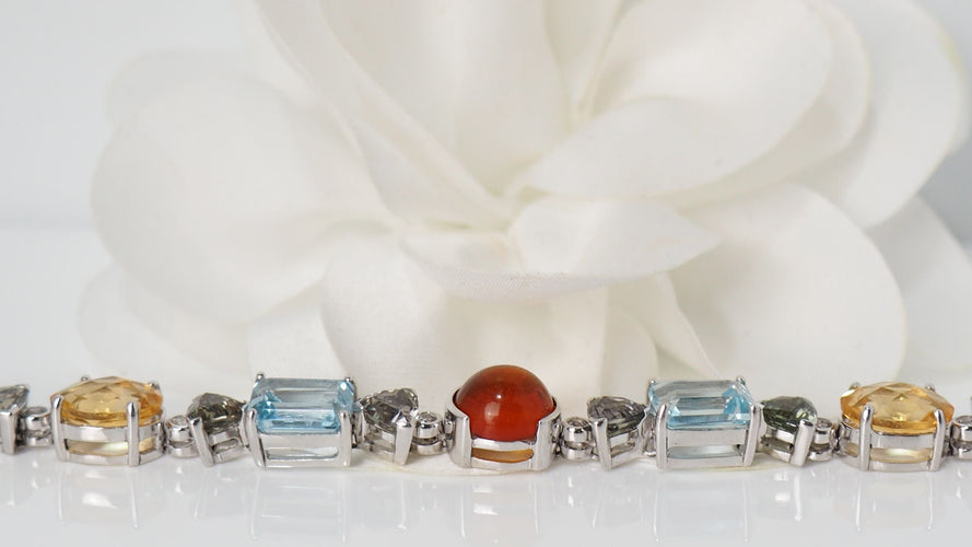 Bracelet Bracelet en or blanc et pierres fines 58 Facettes 31746