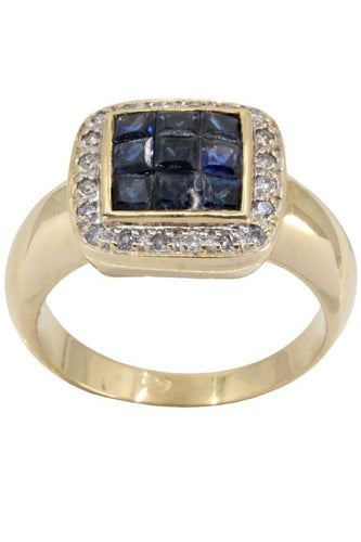 Bague BAGUE MODERNE SAPHIRS ET DIAMANTS 58 Facettes 056051